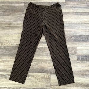 Susan Graver printed uptown stretch zip-front slim leg pants